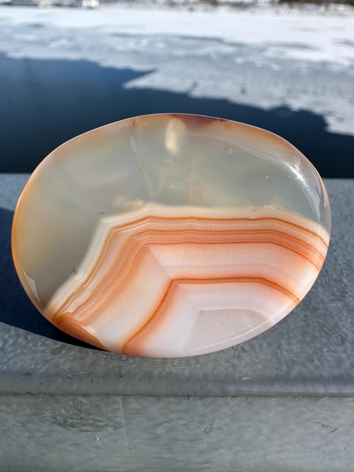 Stunning Carnelian Polished Worry Stone Carving