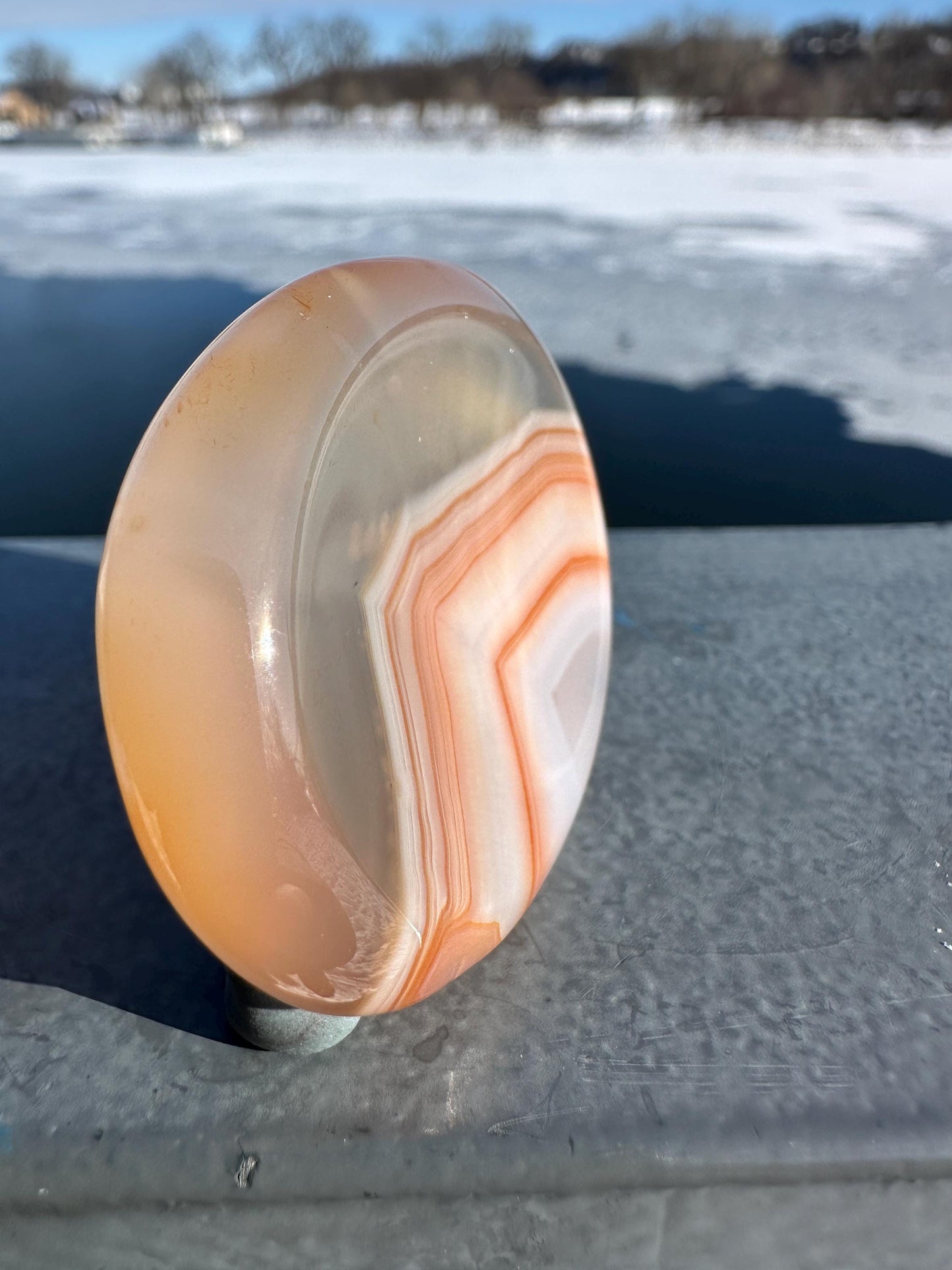 Stunning Carnelian Polished Worry Stone Carving