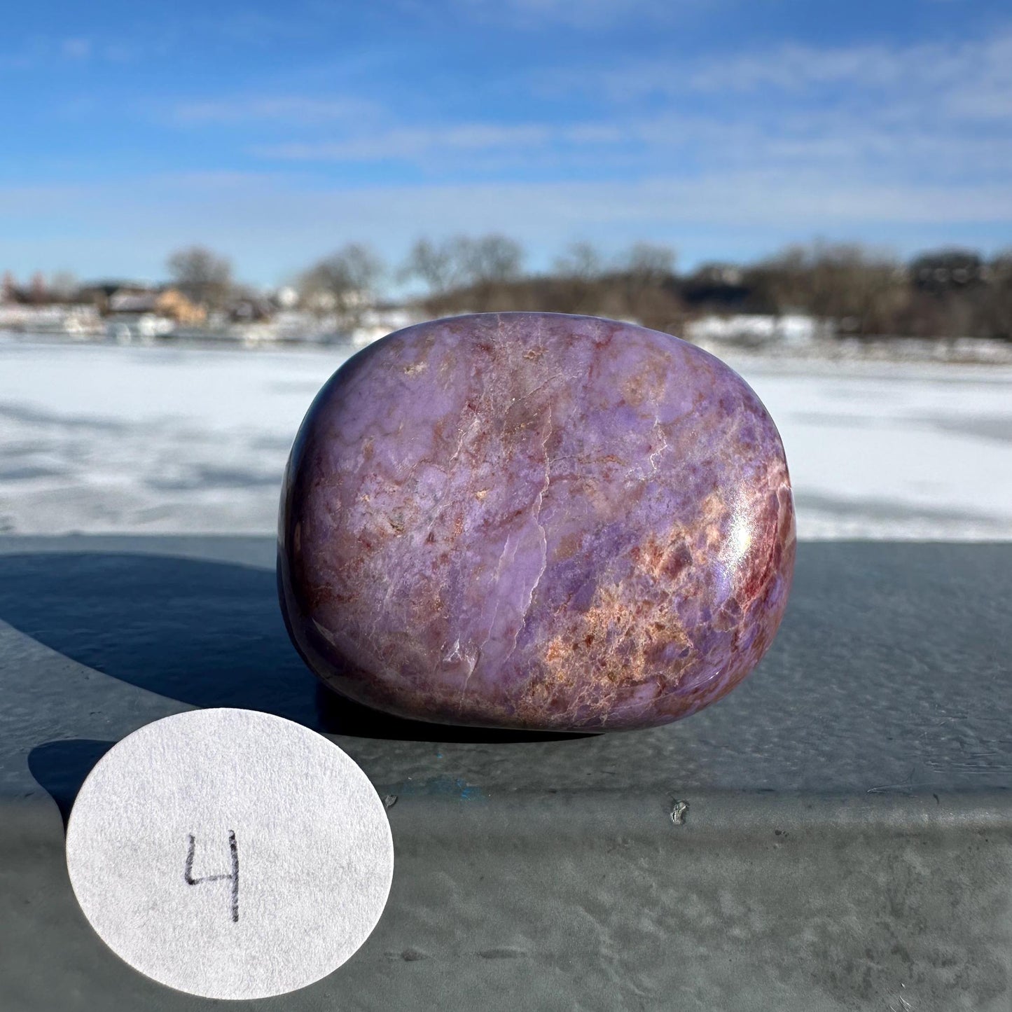 Rare Natural Lavender Jade Palm Stone from Turkey