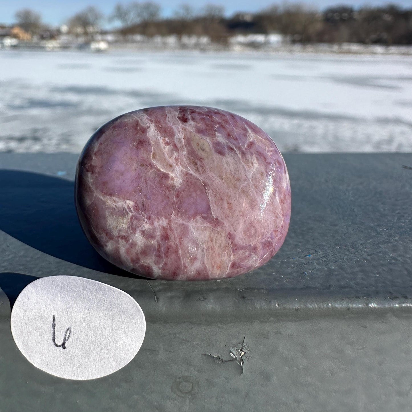 Rare Natural Lavender Jade Palm Stone from Turkey