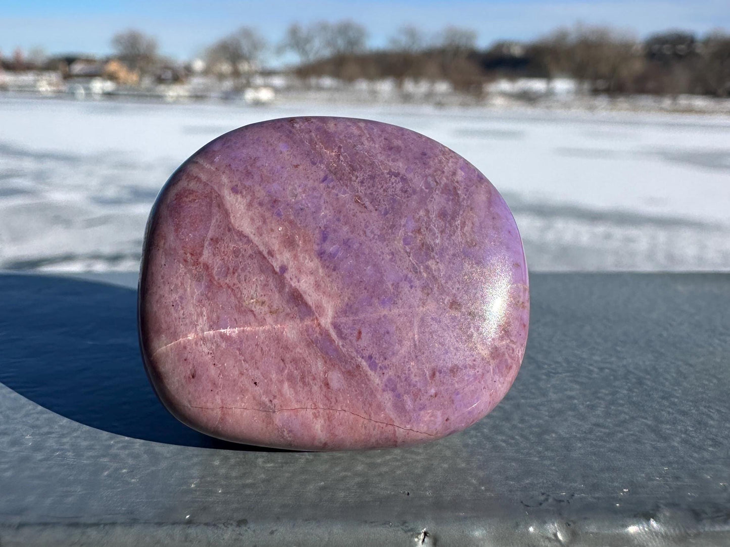 Rare Natural Lavender Jade Palm Stone from Turkey