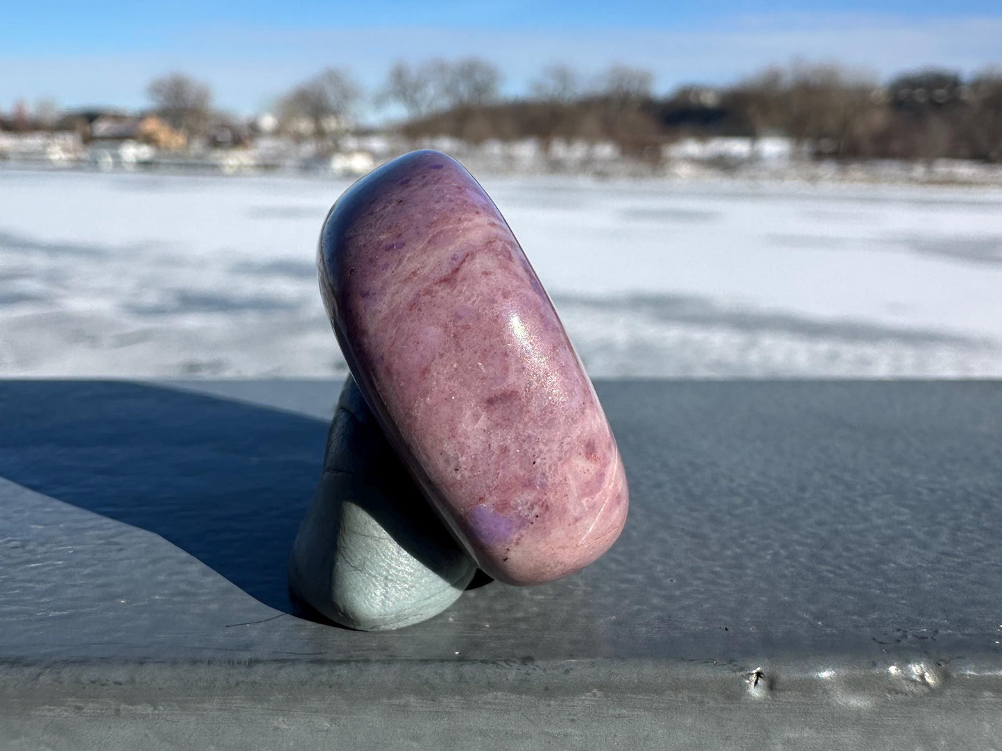 Rare Natural Lavender Jade Palm Stone from Turkey