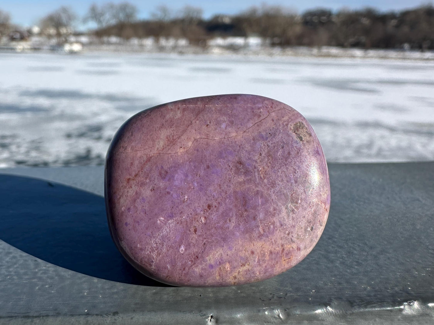 Rare Natural Lavender Jade Palm Stone from Turkey