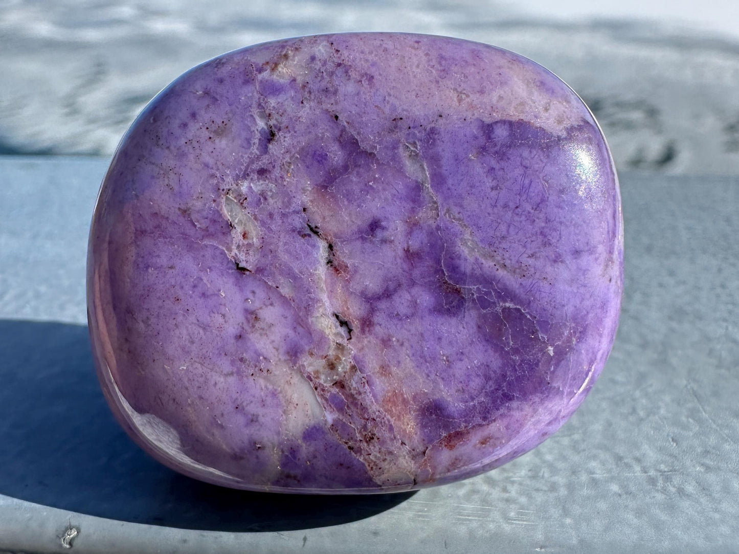 Rare Natural Lavender Jade Palm Stone from Turkey