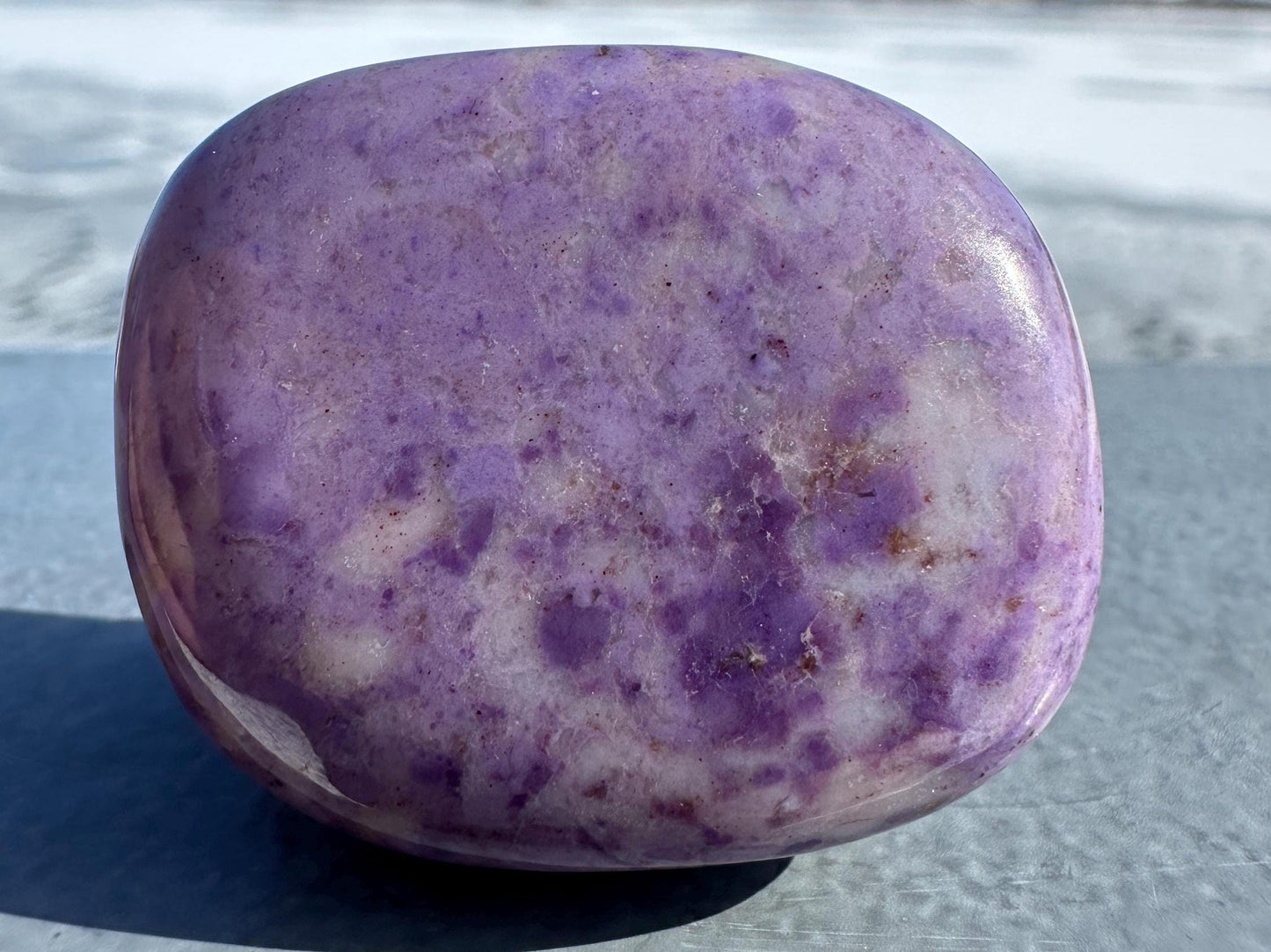 Rare Natural Lavender Jade Palm Stone from Turkey