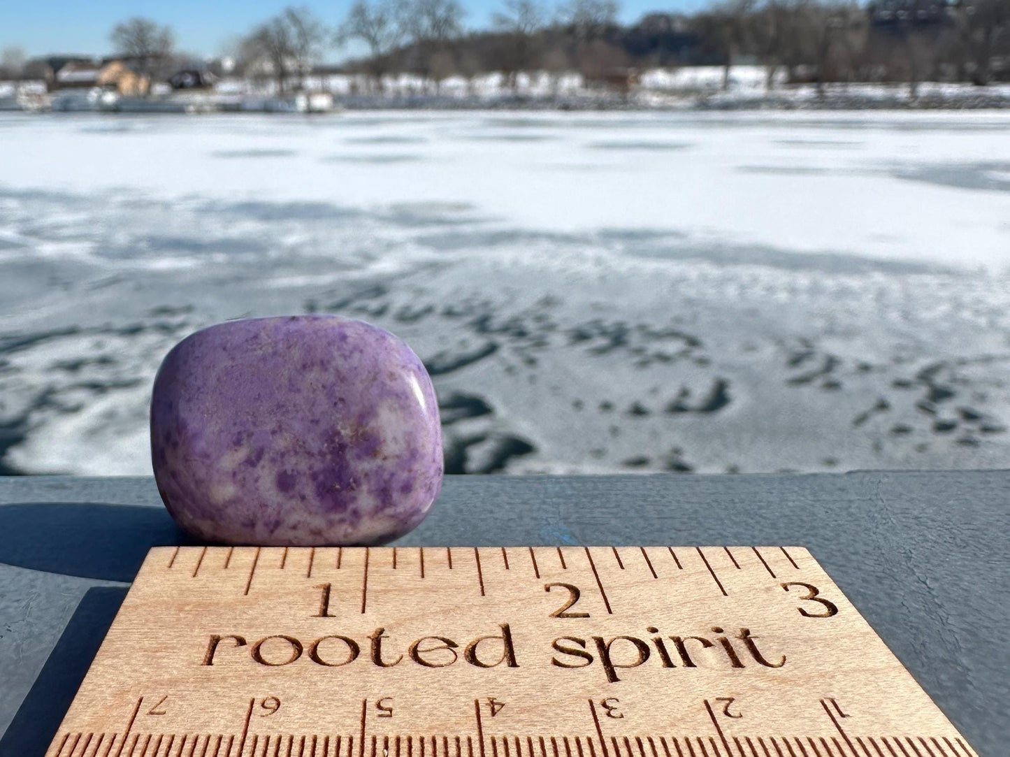Rare Natural Lavender Jade Palm Stone from Turkey
