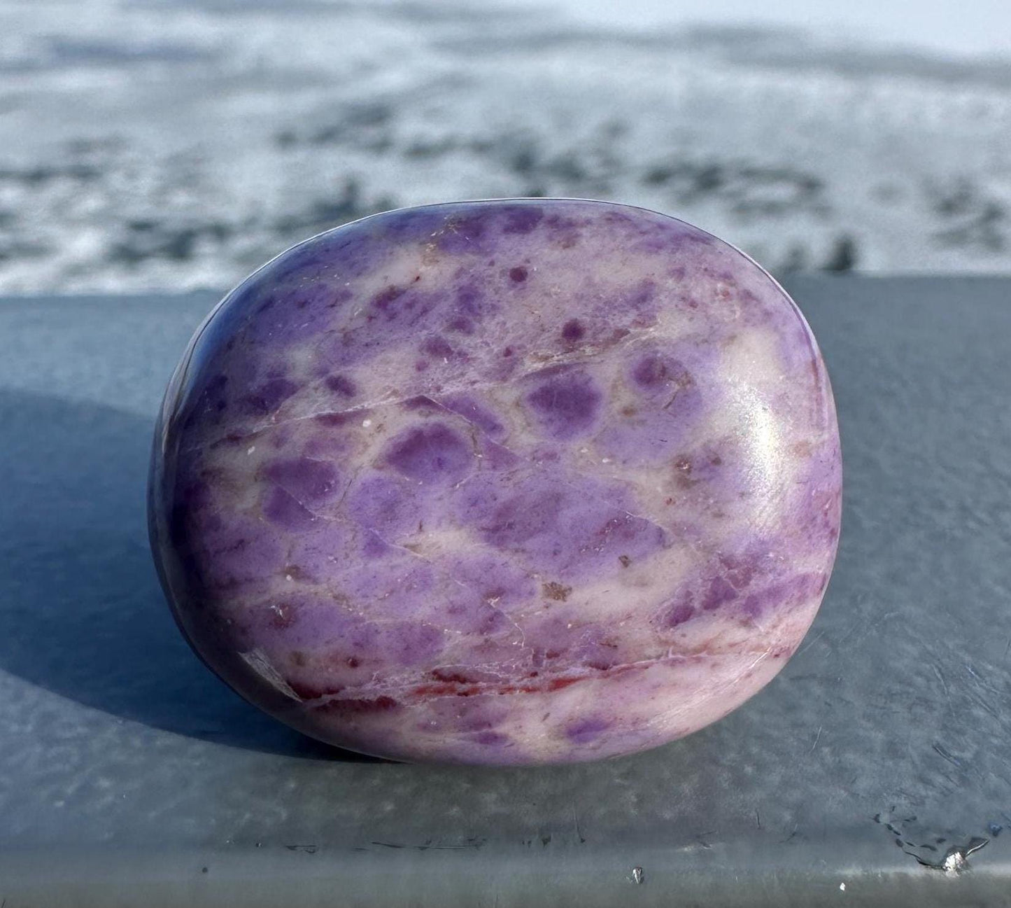 Rare Natural Lavender Jade Palm Stone from Turkey