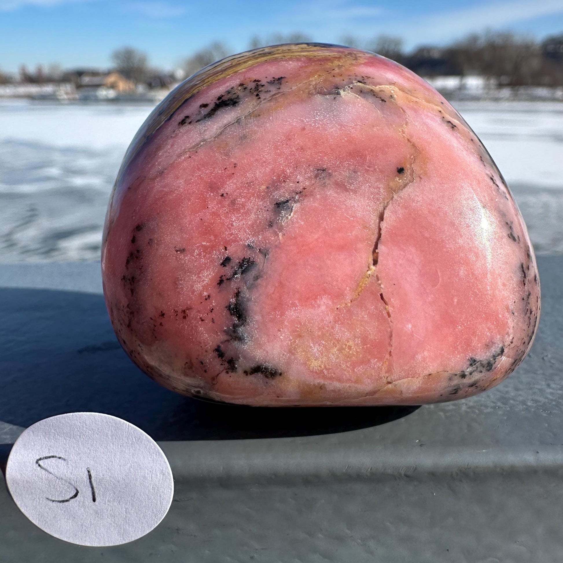 Gorgeous Natural Strawberry Opal Palm Stone