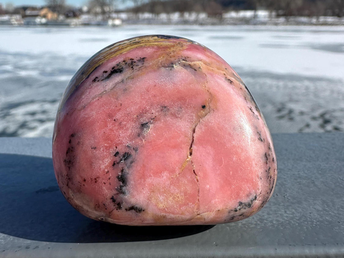 Gorgeous Natural Strawberry Opal Palm Stone
