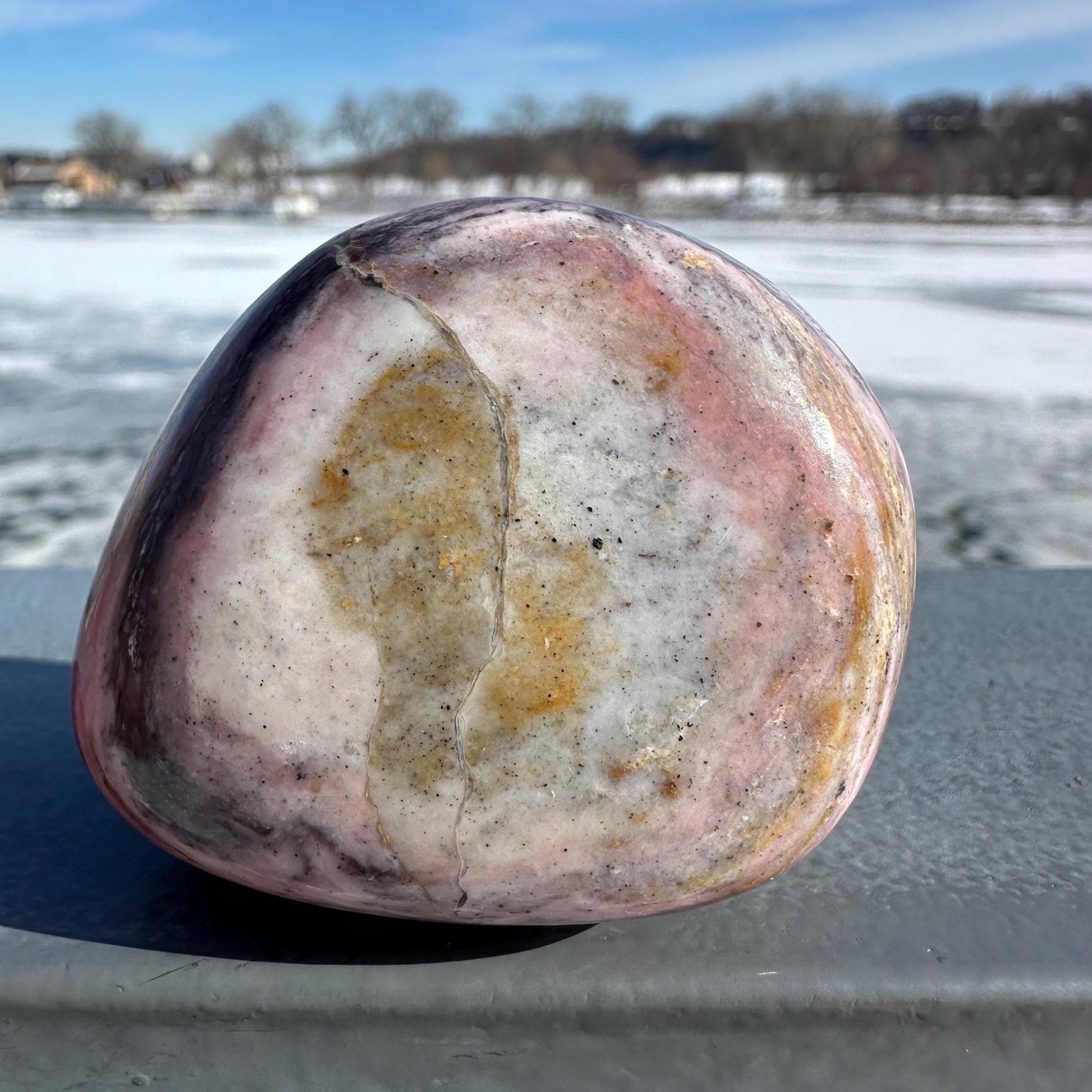 Gorgeous Natural Strawberry Opal Palm Stone