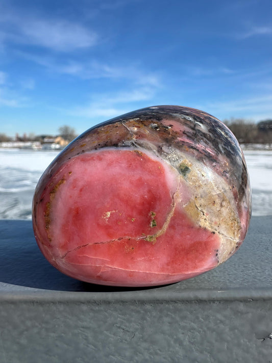 Gorgeous Natural Strawberry Opal Palm Stone