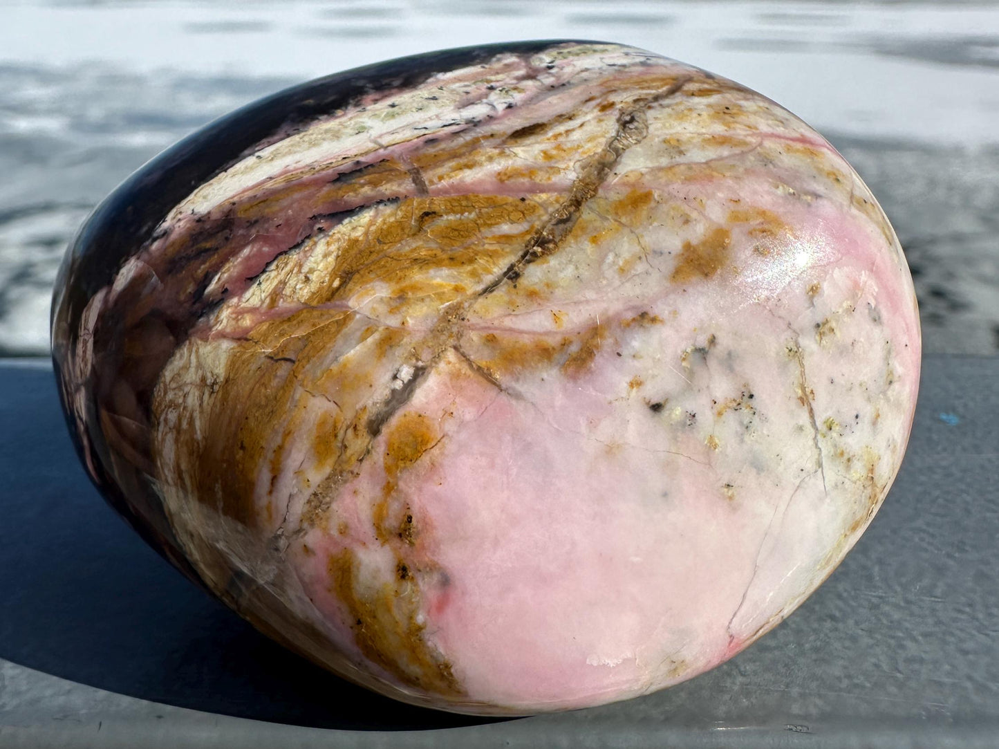 Gorgeous Natural Strawberry Opal Palm Stone
