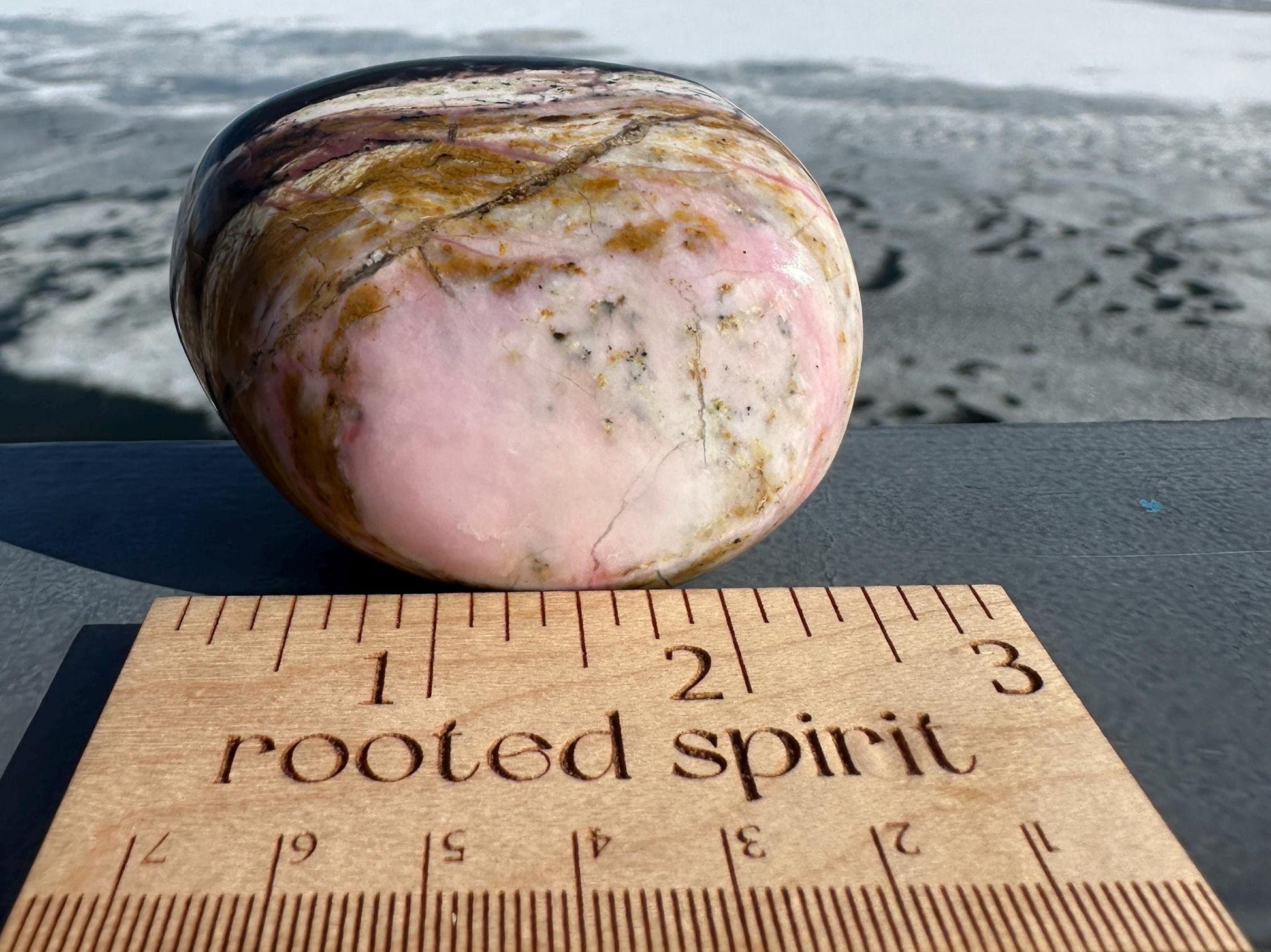 Gorgeous Natural Strawberry Opal Palm Stone