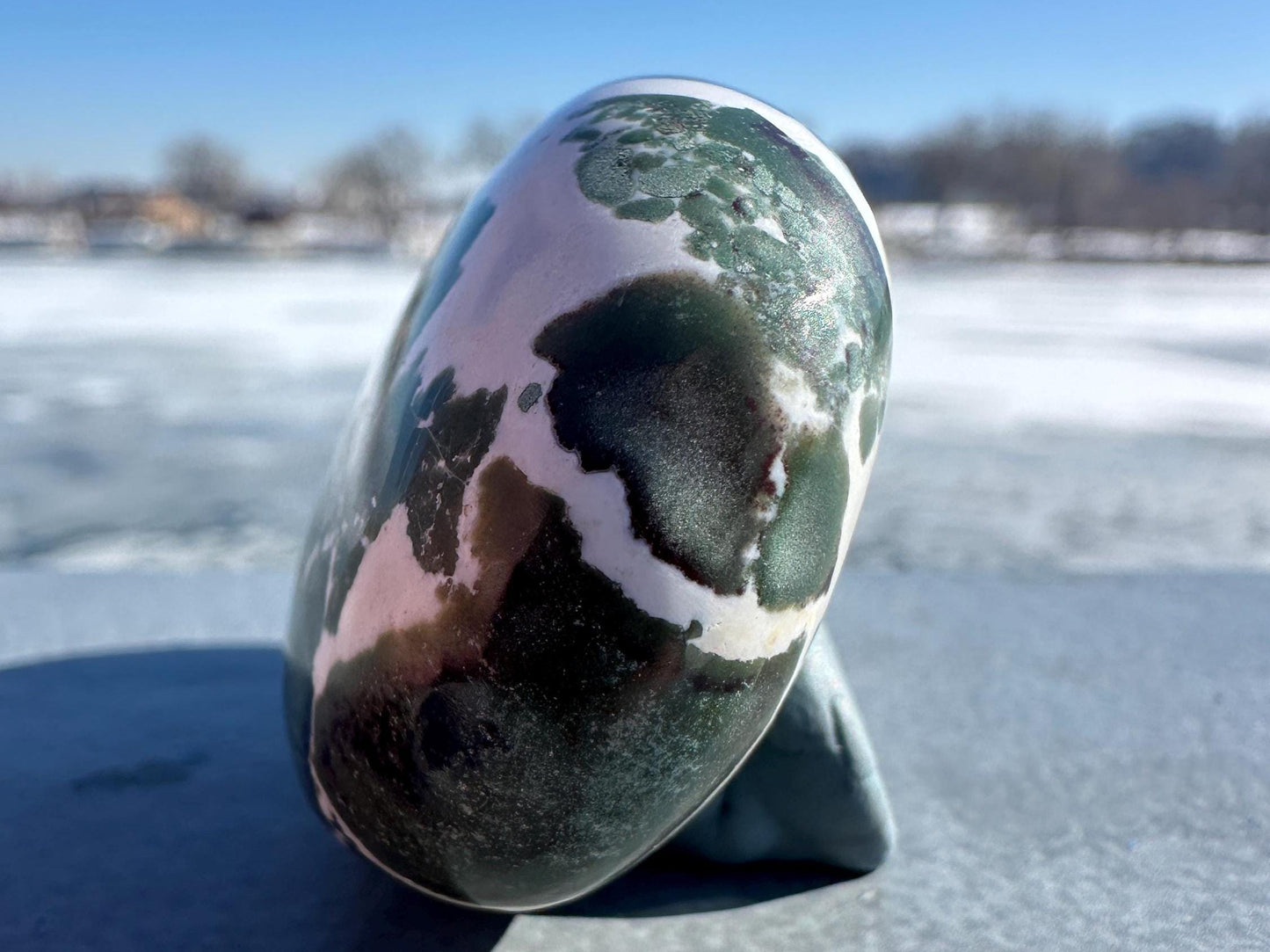 Gorgeous Green Sardonyx Palm Stone | Home Decor | Crystal and Stones