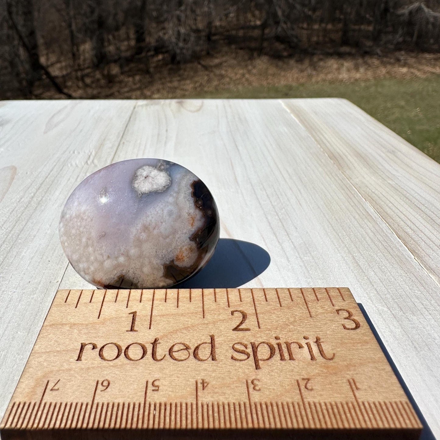Gorgeous Blue Flower Agate Palm Stone