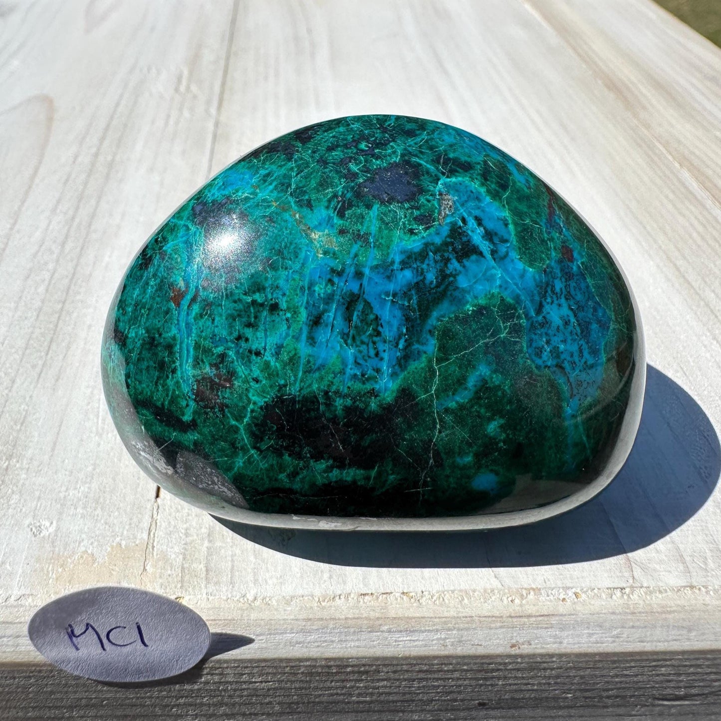 Stunning Chrysocolla and Malachite Polished Stone Freeform from Peru