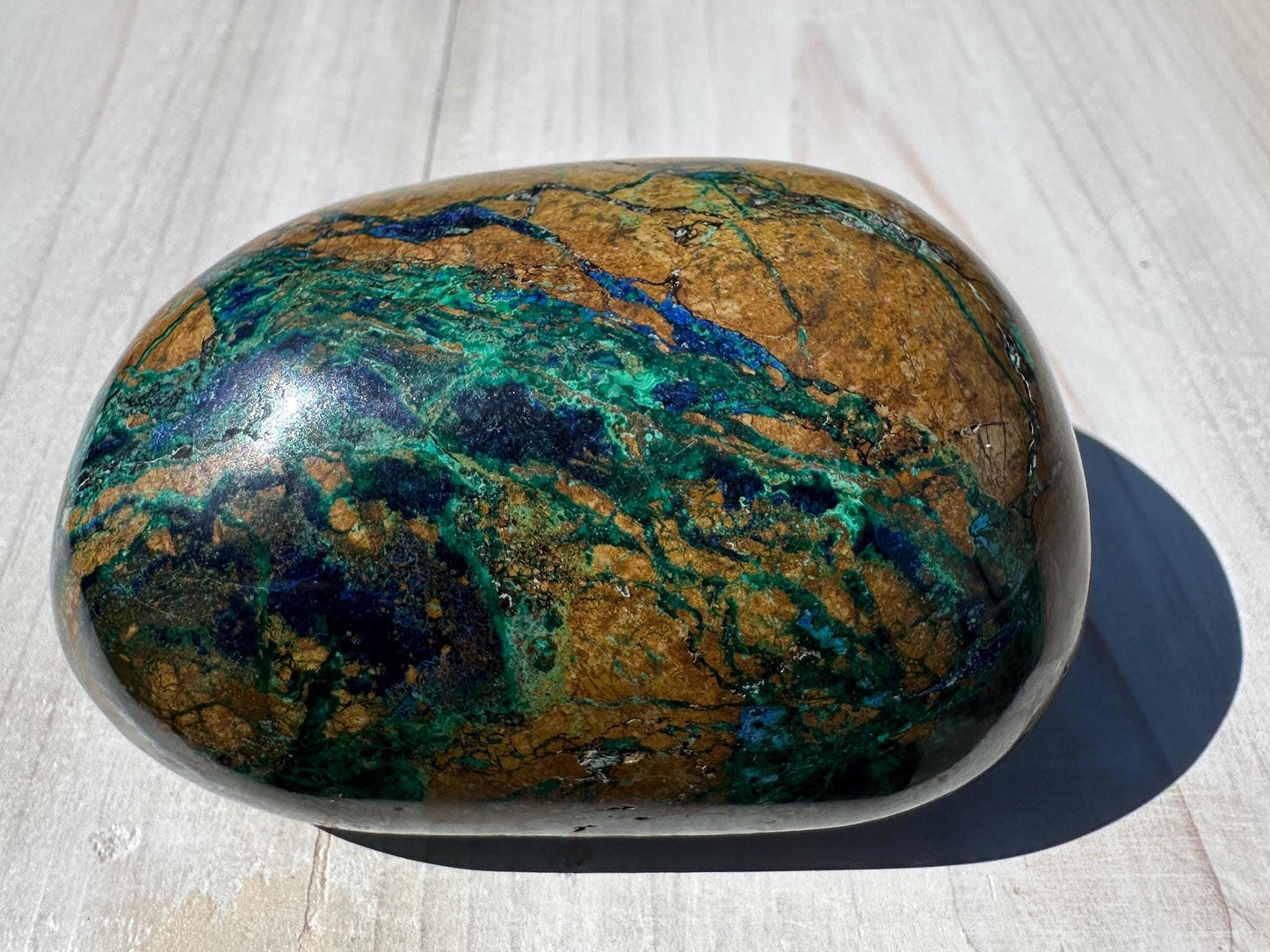 Beautiful Azurite and Malachite Polished Stone Freeform from Peru