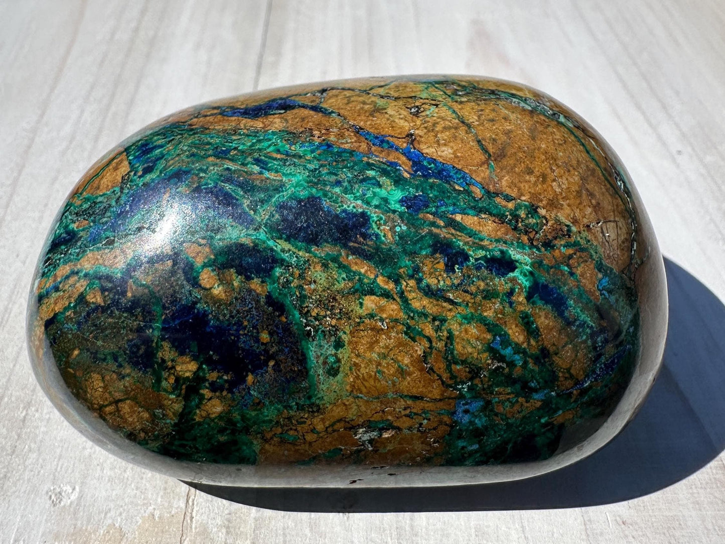 Beautiful Azurite and Malachite Polished Stone Freeform from Peru