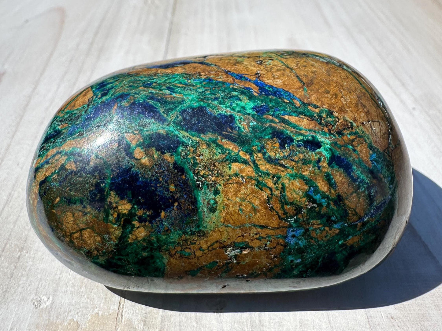 Beautiful Azurite and Malachite Polished Stone Freeform from Peru