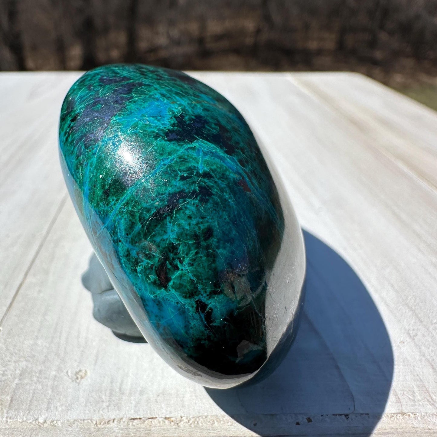 Stunning Chrysocolla and Malachite Polished Stone Freeform from Peru