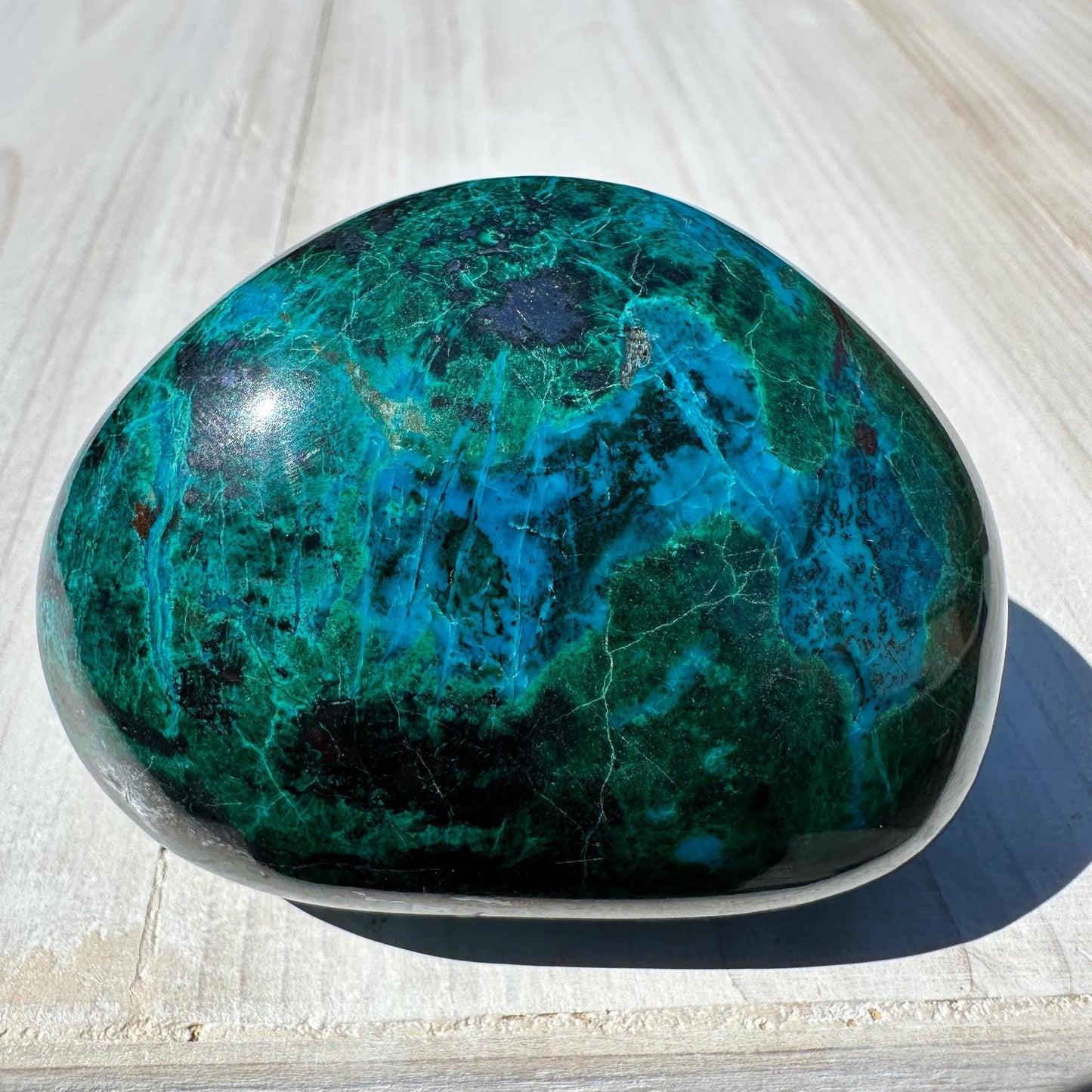 Stunning Chrysocolla and Malachite Polished Stone Freeform from Peru