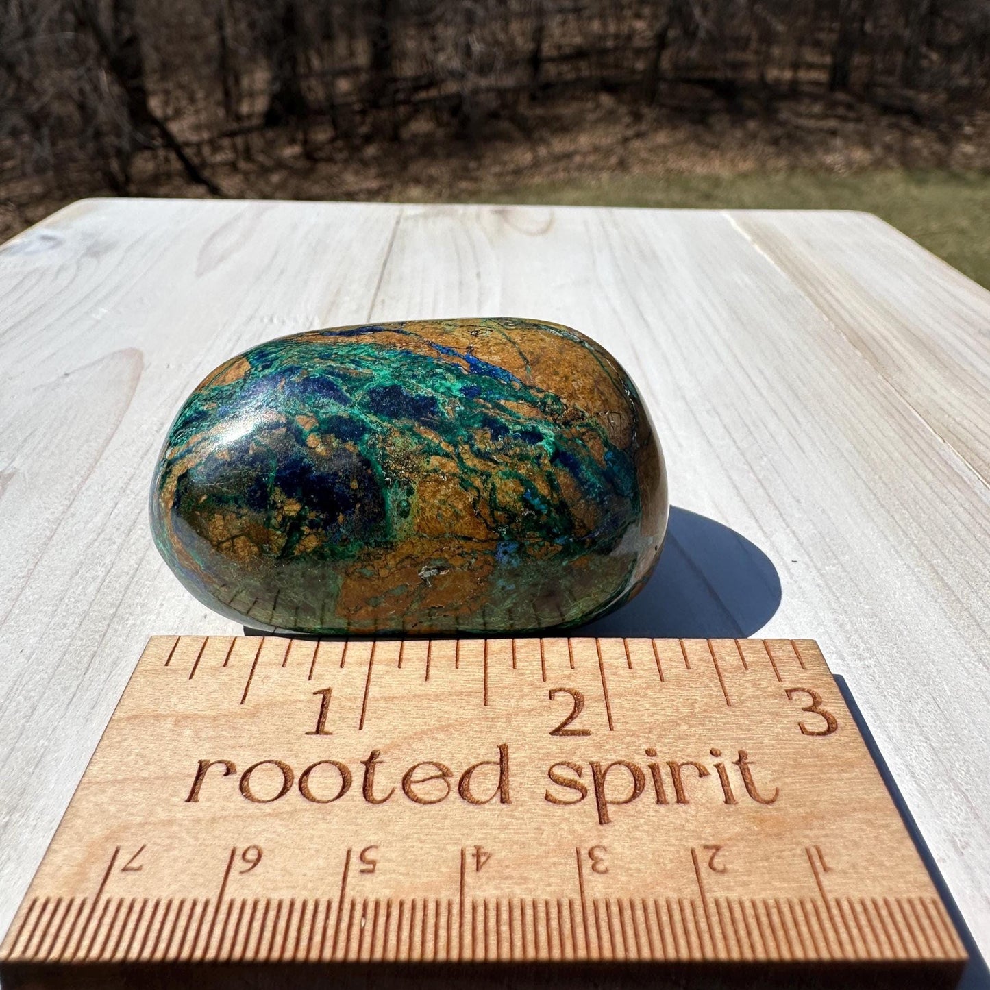 Beautiful Azurite and Malachite Polished Stone Freeform from Peru