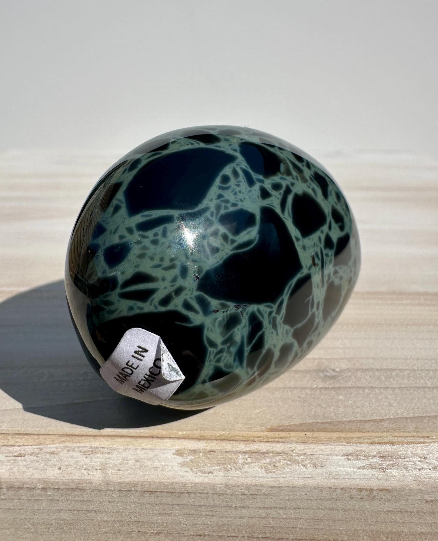 Spider Web Obsidian Palm Stone from Mexico
