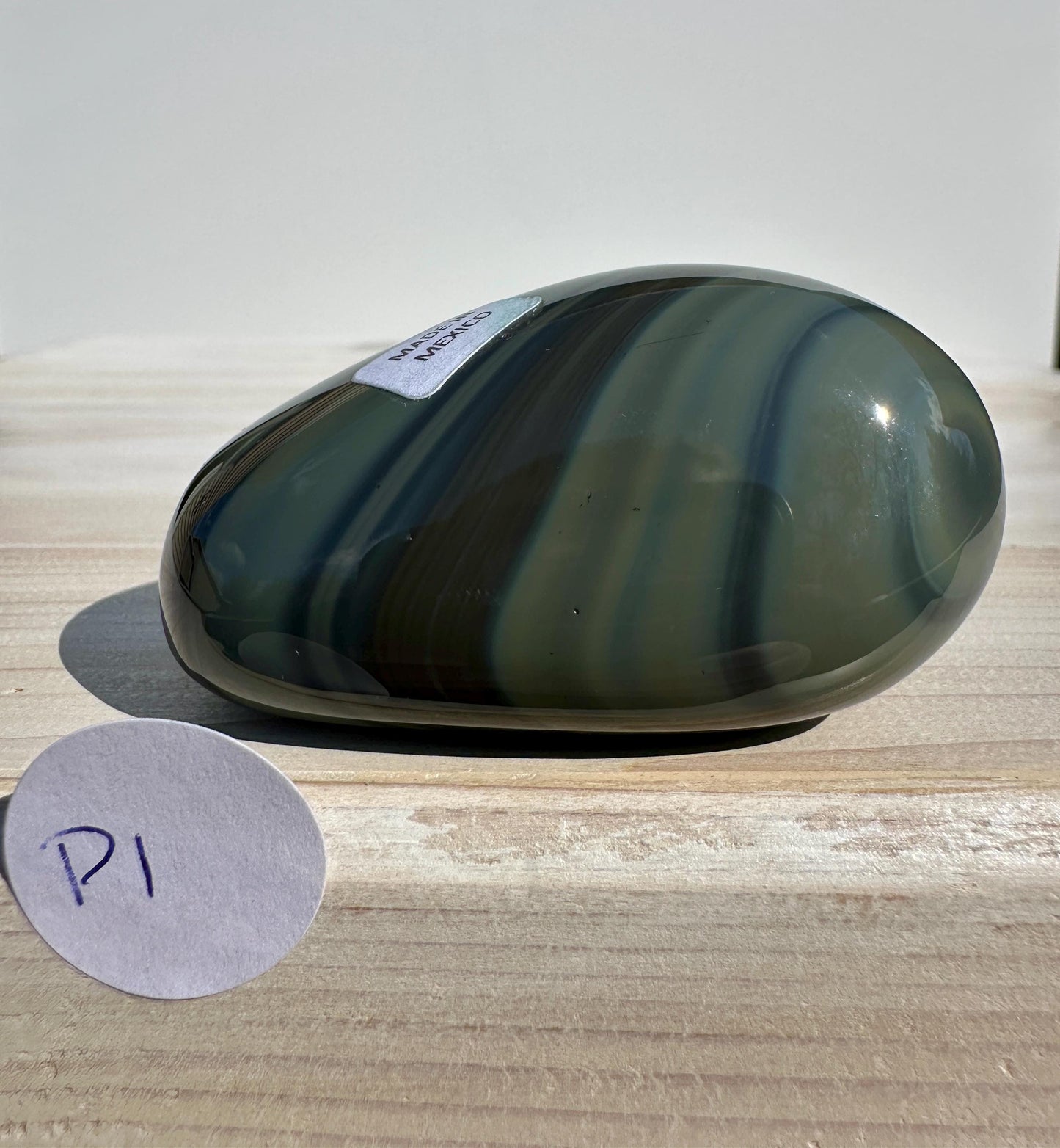 Platinum Obsidian Palm Stone from Mexico