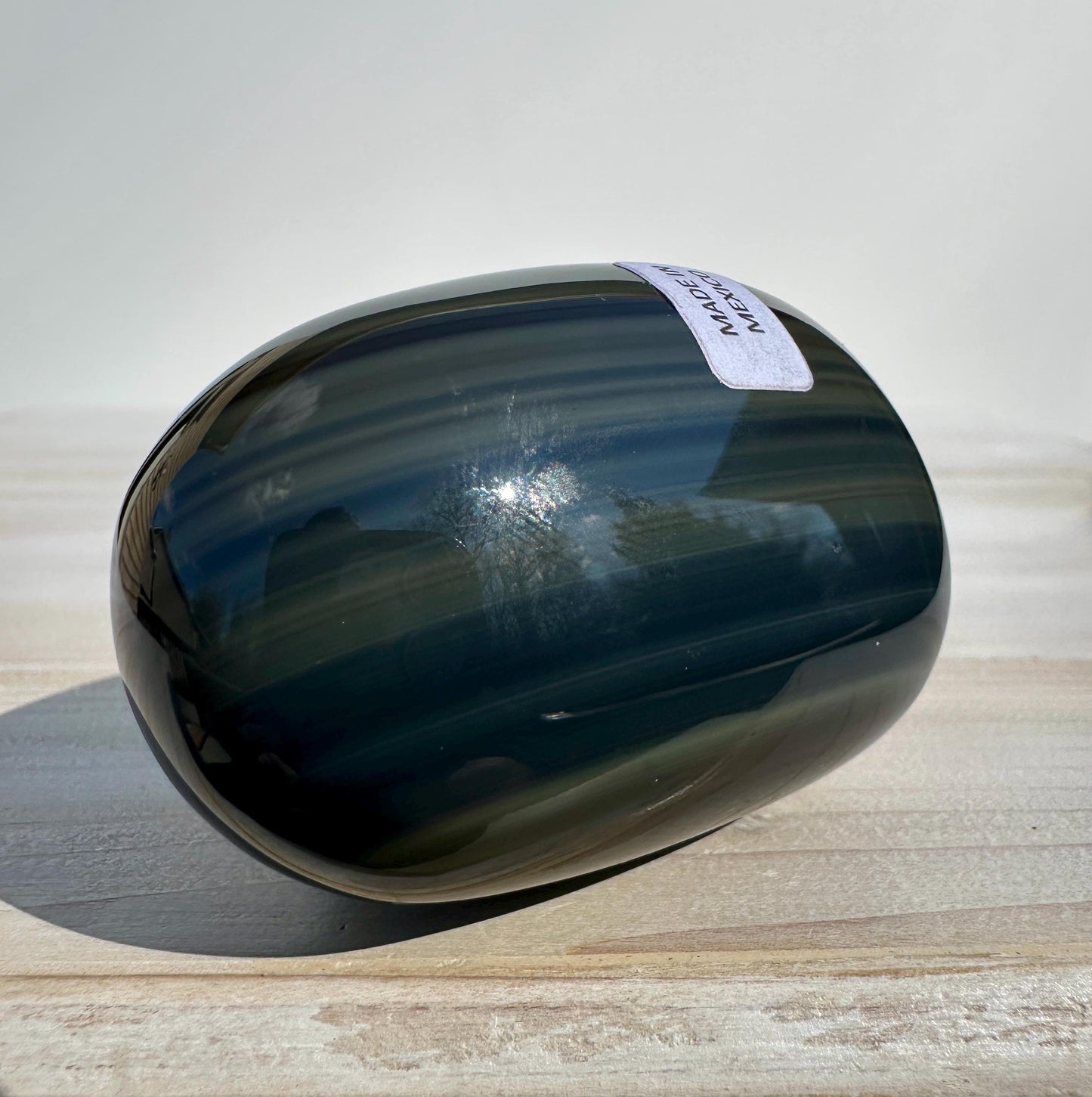 Platinum Obsidian Palm Stone from Mexico