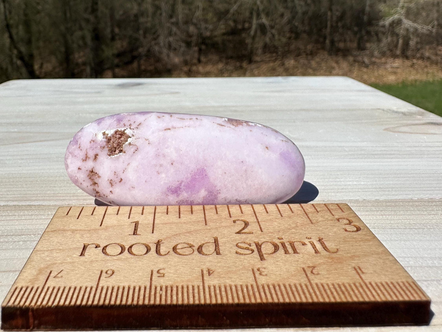 Pretty Pink Aragonite Palm Stone with Hematite