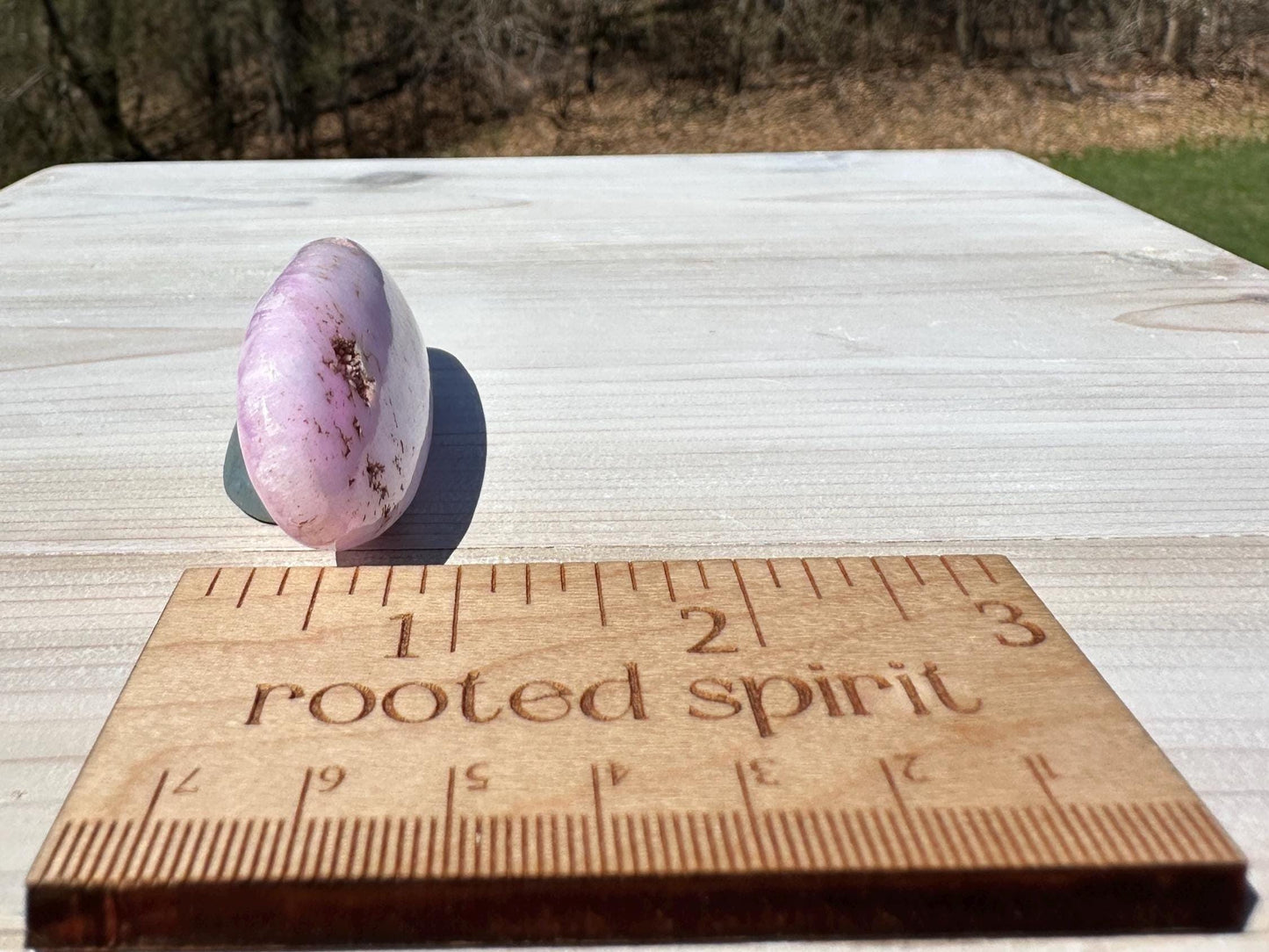 Pretty Pink Aragonite Palm Stone with Hematite