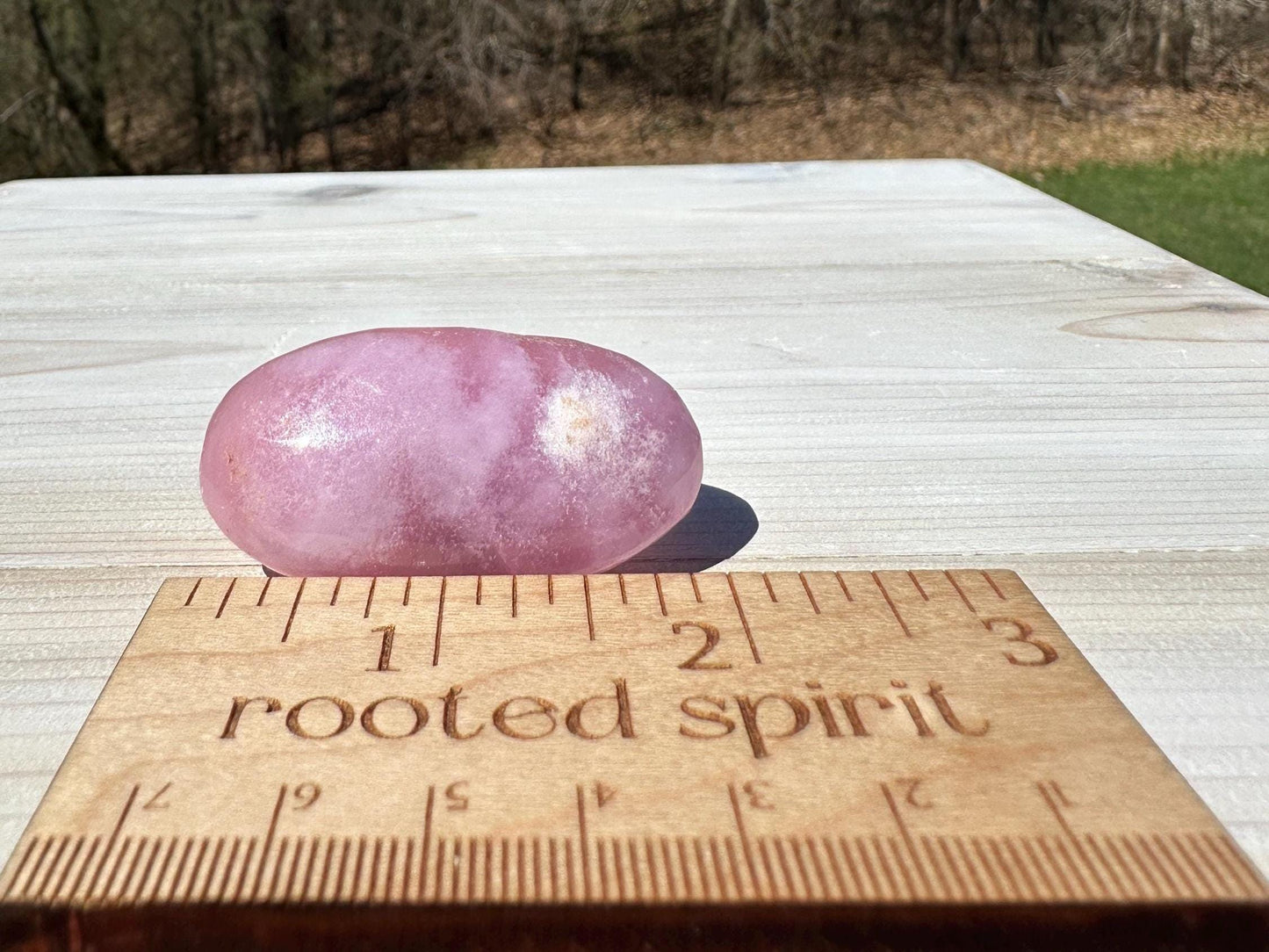 Pretty Pink Aragonite Palm Stone with Hematite