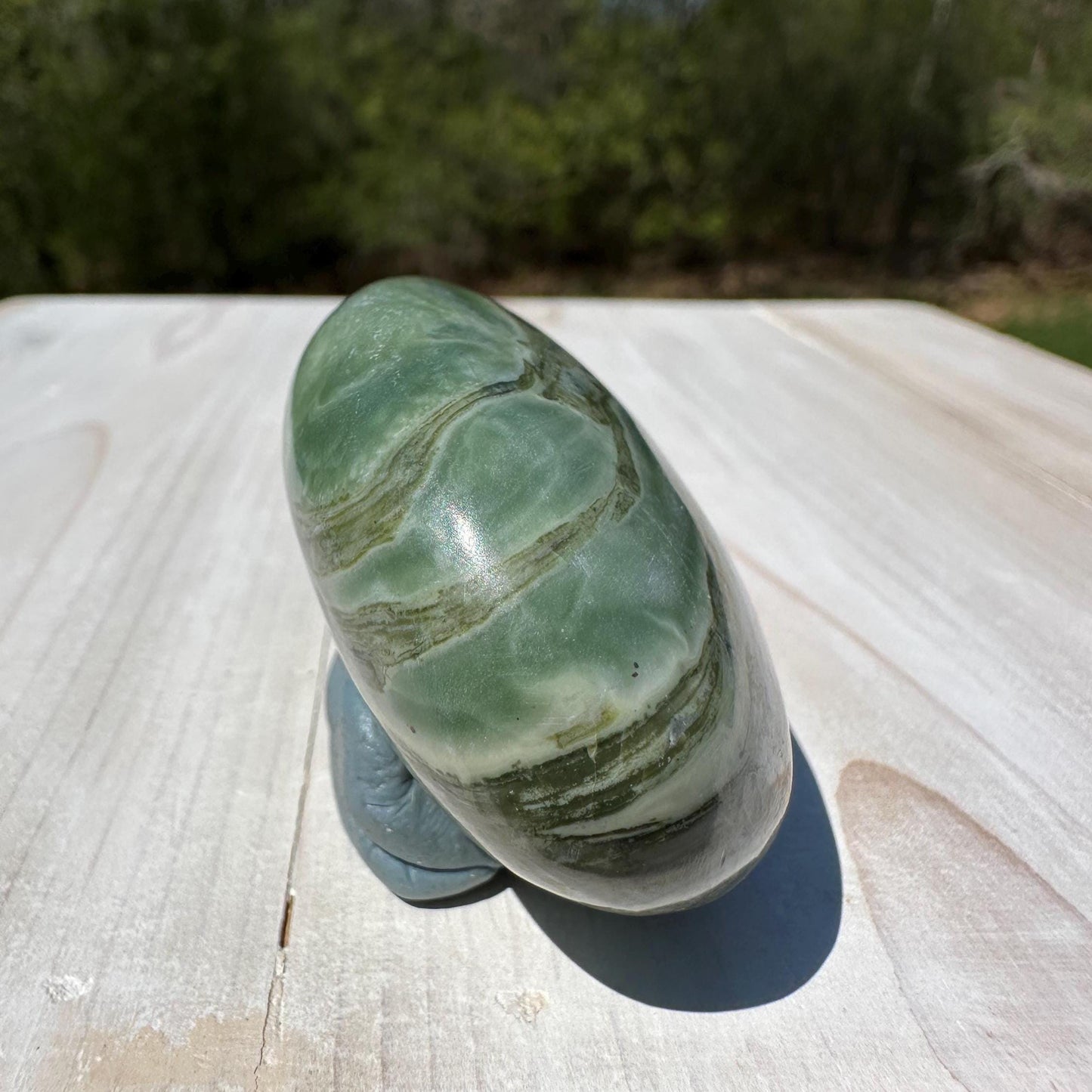 Polished Banded Serpentine Palm Stone | Infinite Stone Palm Stone - #1