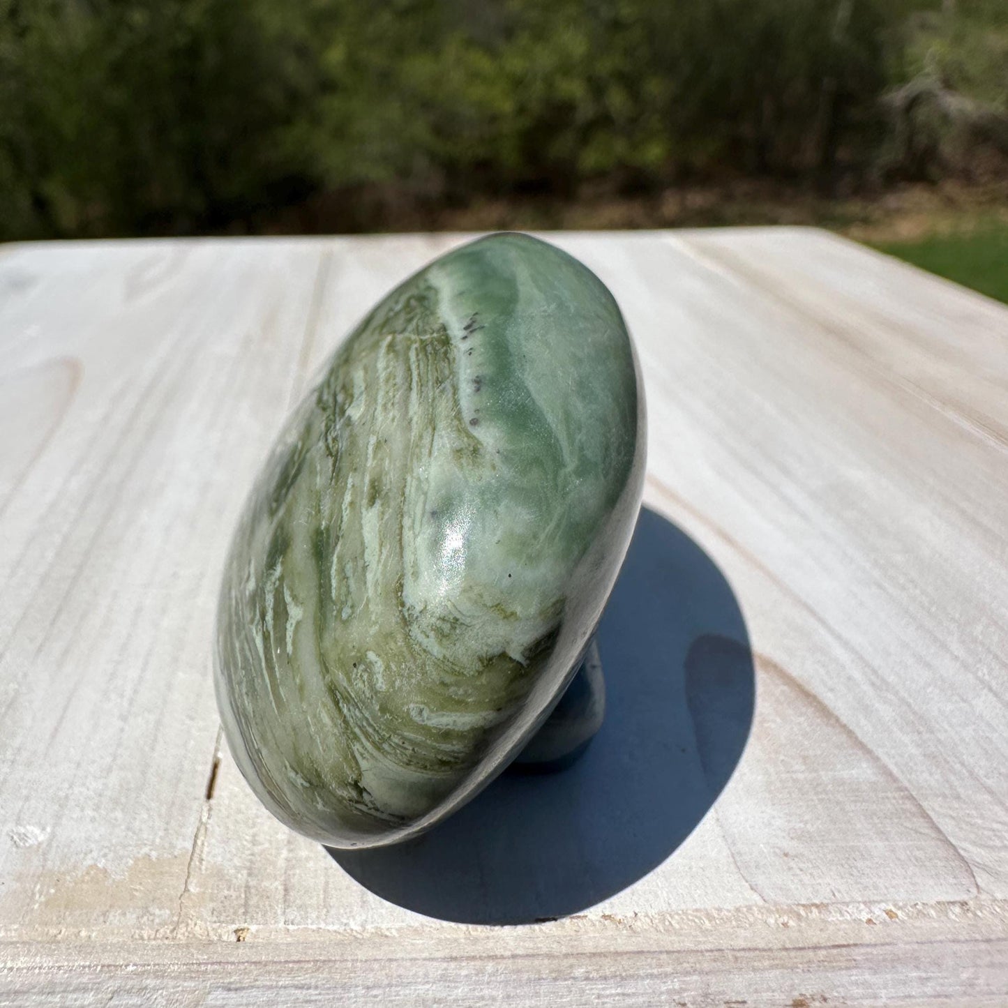 Polished Banded Serpentine Palm Stone | Infinite Stone Palm Stone - #1