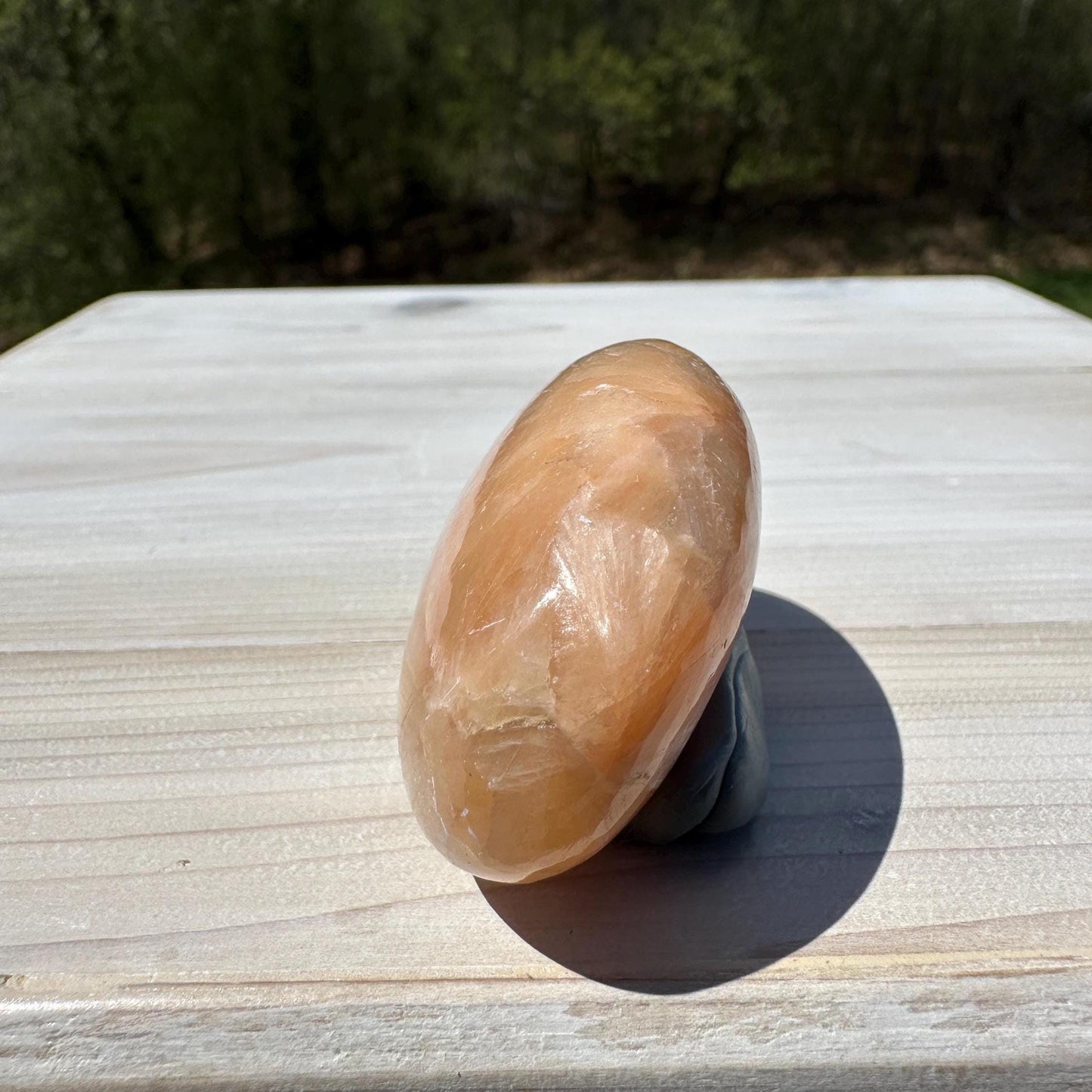 Gorgeous Polished Scolecite with Stilbite Palm Stone - #6