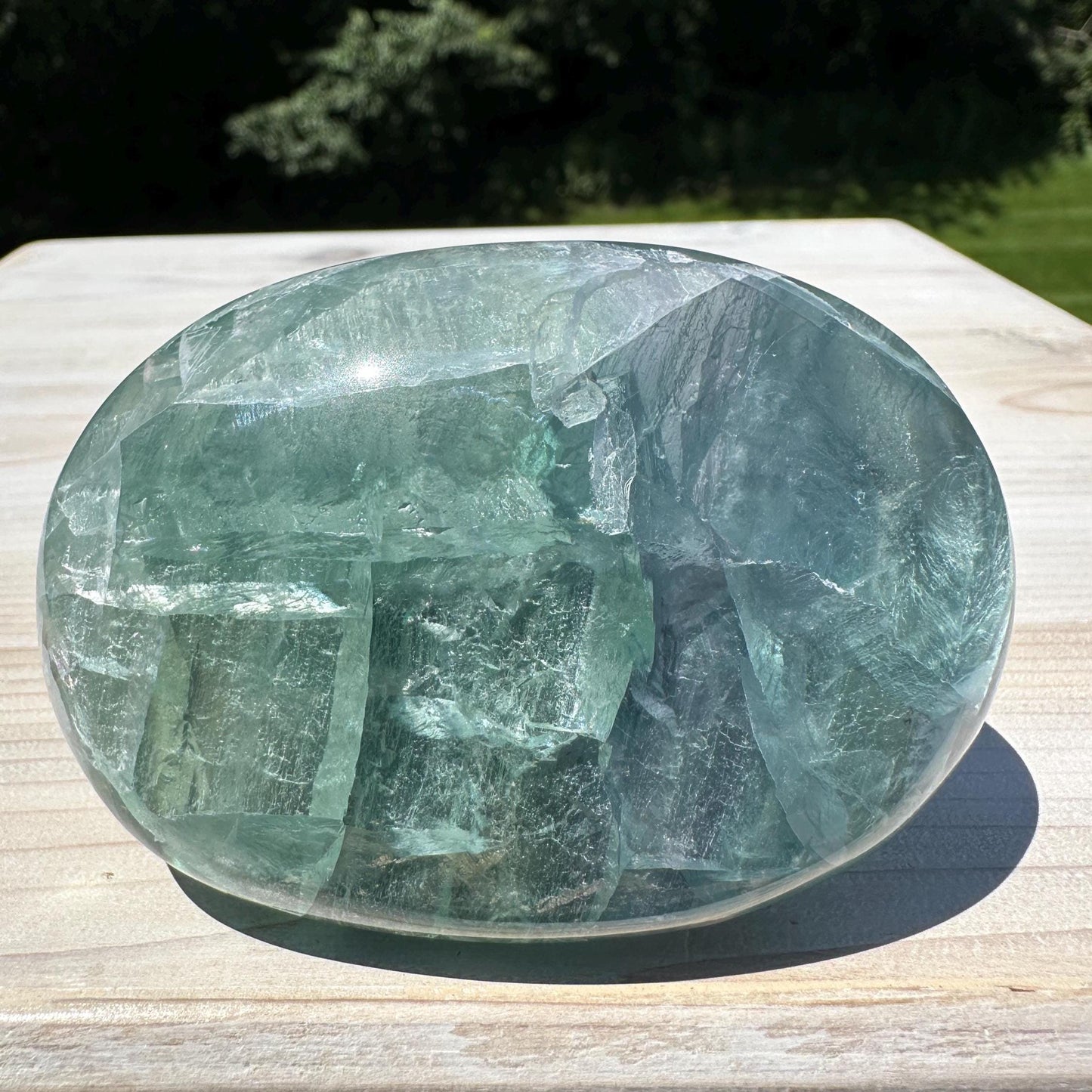 Gorgeous Large Mexican Fluorite Palm Stone - #2