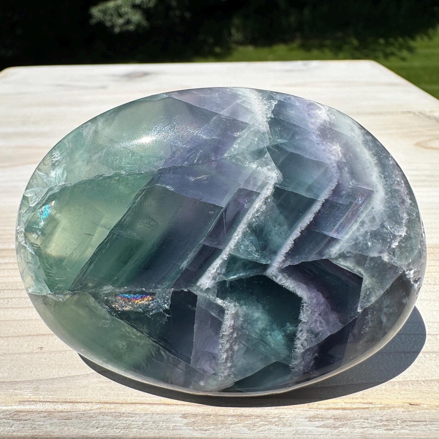 Gorgeous Large Mexican Fluorite Palm Stone - #3