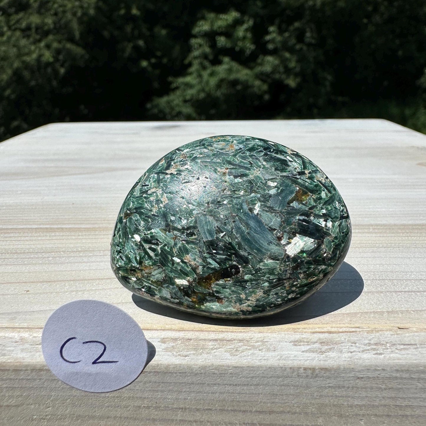 Stunning Fuchsite and Green Mica Cabochon - #2