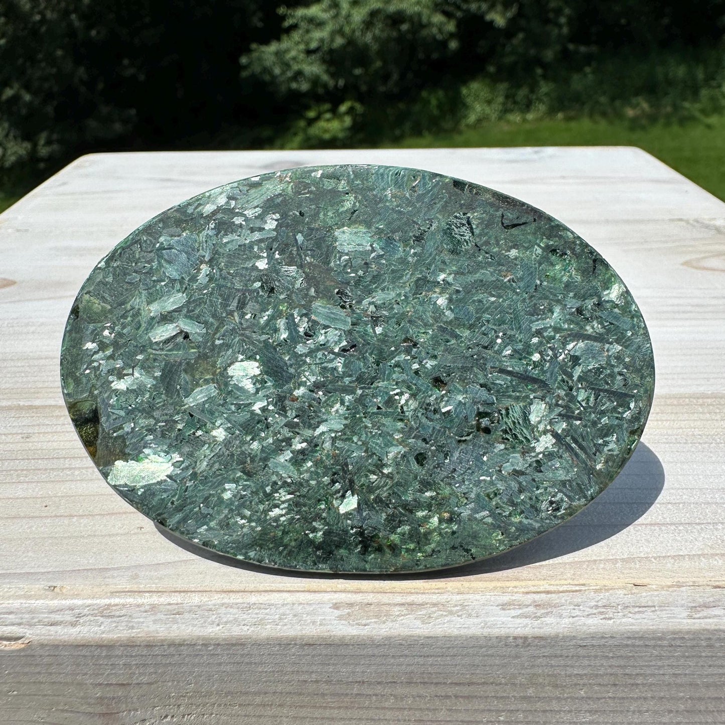 Stunning Fuchsite and Green Mica Cabochon - #3