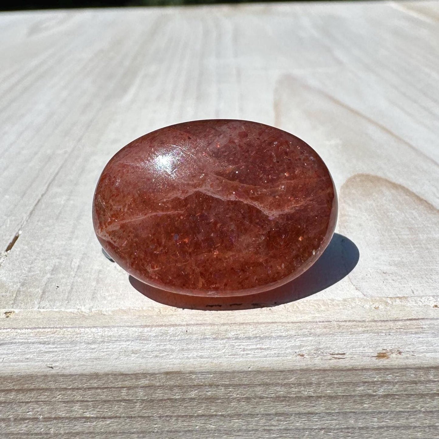 Stunning Natural High Quality Sunstone Mini Palm Stone | Mini Button Palm Stone