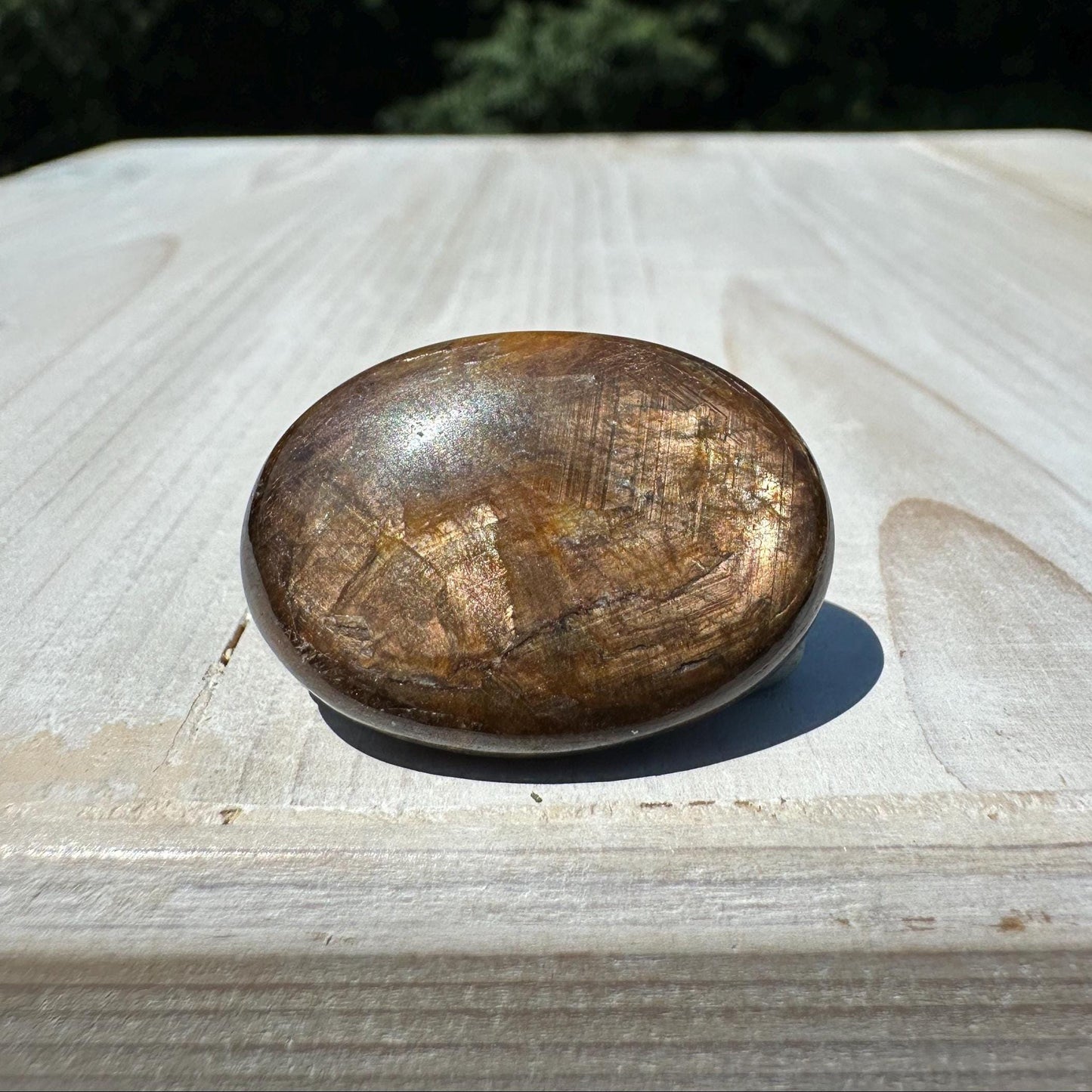 Bronze Sapphire Mini Polished Palm Stone - #1
