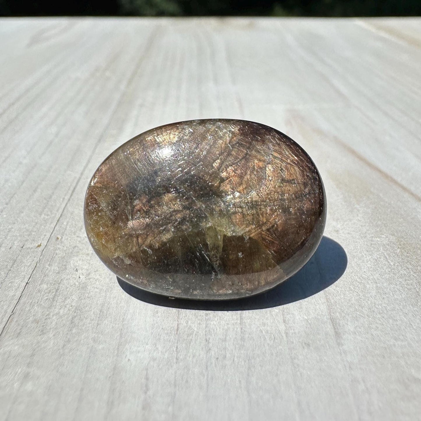 Bronze Sapphire Mini Polished Palm Stone - #2