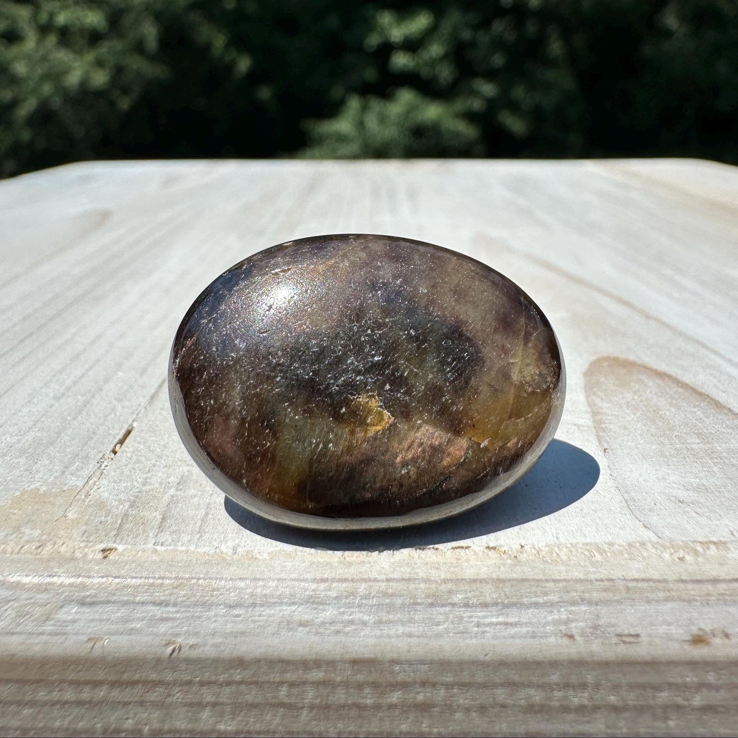 Bronze Sapphire Mini Polished Palm Stone - #2