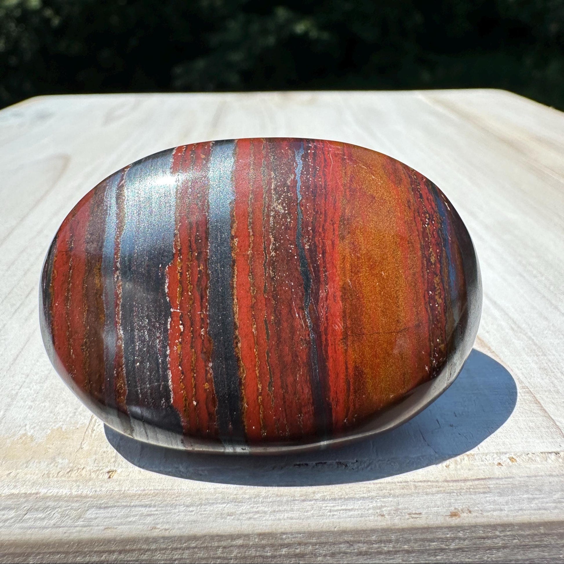 Beautiful Natural Hematite Jasper Palm Stone - #3