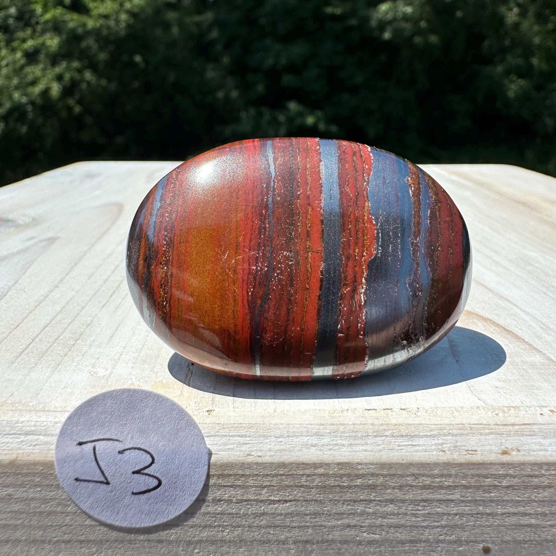 Beautiful Natural Hematite Jasper Palm Stone - #3