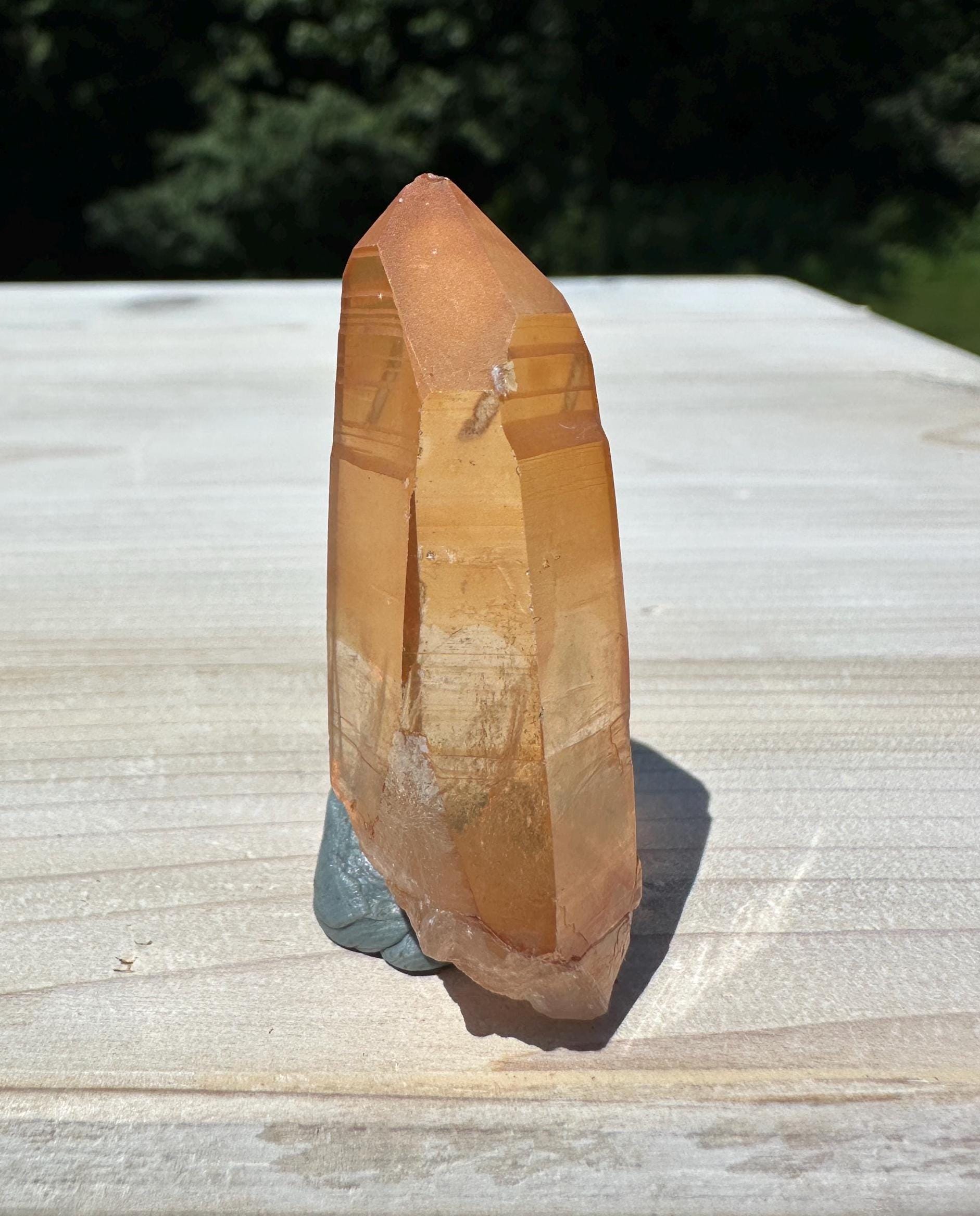 Stunning Rare Tangerine Lemurian Point - #1