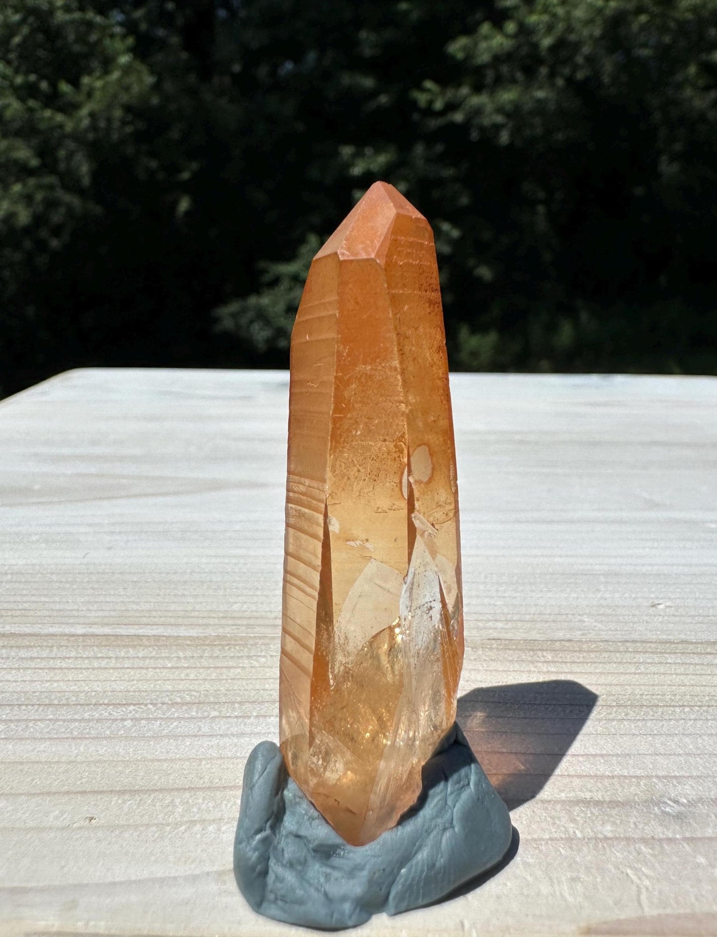 Stunning Rare Tangerine Lemurian Point - #4