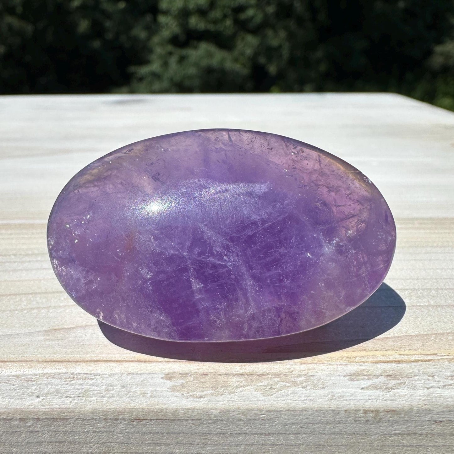 Stunning Purple Amethyst Palm Stone