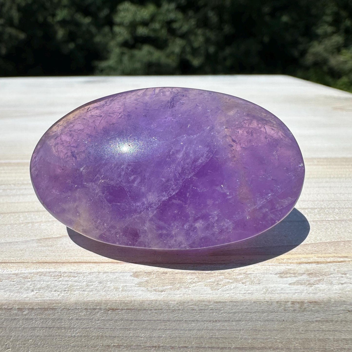 Stunning Purple Amethyst Palm Stone