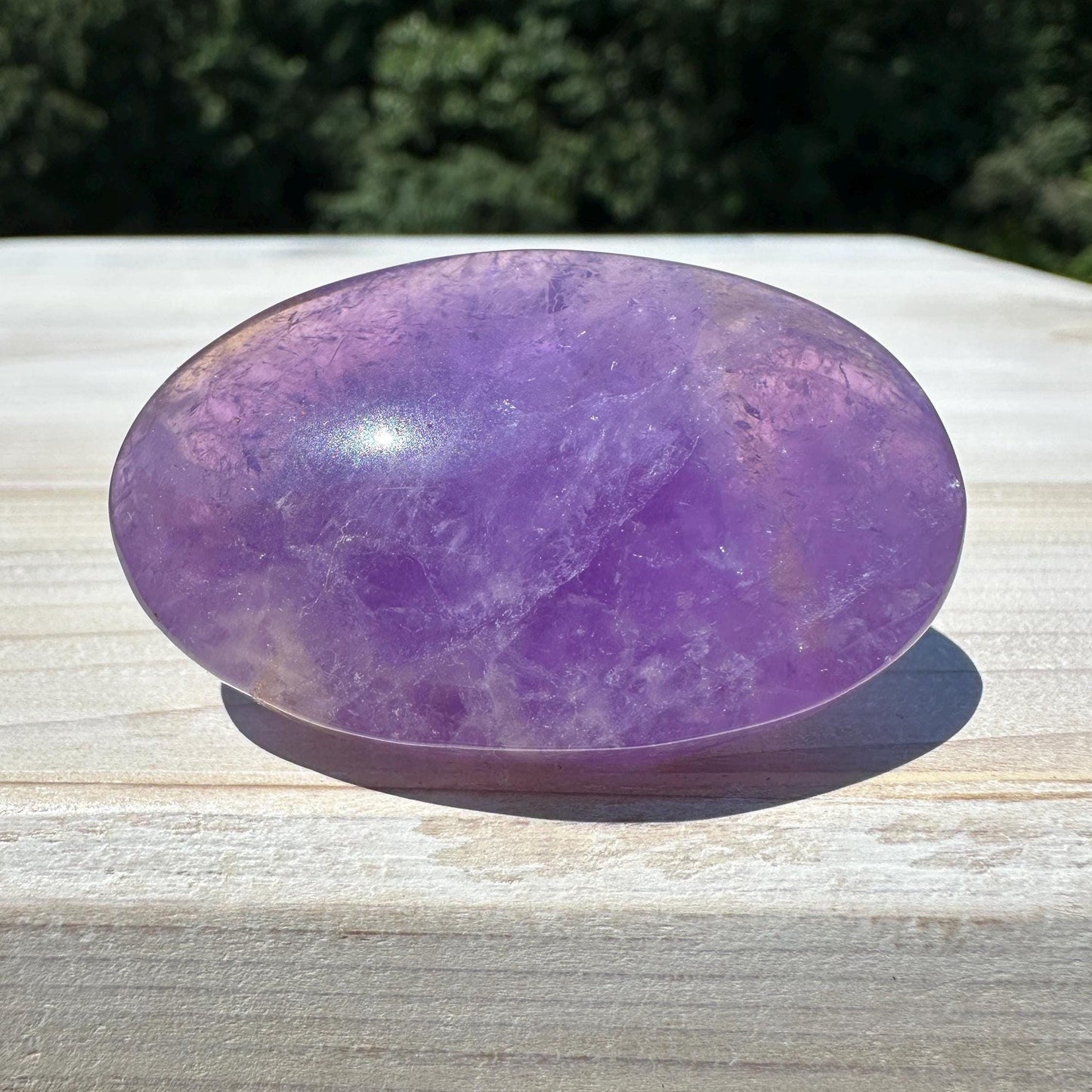 Stunning Purple Amethyst Palm Stone